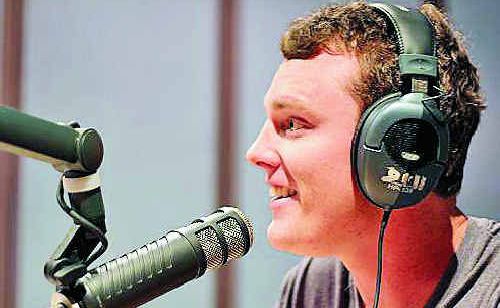 Wollongbar’s Christian Layland making a podcast for The Football Sack at SCU’s radio studio. Wollongbar’s Christian Layland making a podcast for The Football Sack at SCU’s radio studio.